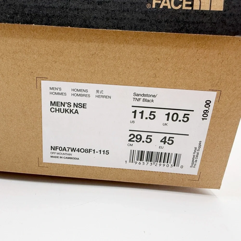The North Face NSE Chukka Puffer Boot Size 11.5 Mens Sandstone / Black NEW
